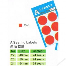 A Labels A-23 火漆標籤貼紙 直徑50毫米 24個 紅色