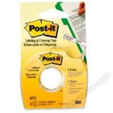 3M Post-it 651 Labeling & Cover-up Tape 1-Line 1/6