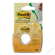 3M Post-it 652 Labeling & Cover-up Tape 2-Line 1/3
