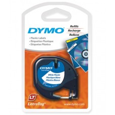 Dymo 91201 Letratag 膠質標籤帶 12毫米x4米 白色