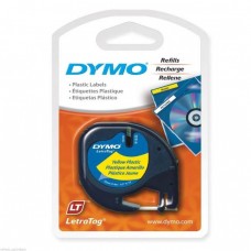 Dymo 91202 Letratag 膠質標籤帶 12毫米x4米 黃色