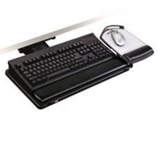 3M AKT-80LE Adjustable Ergonomic Under Desk Mount Keyboard Tray w/Mouse Pad
