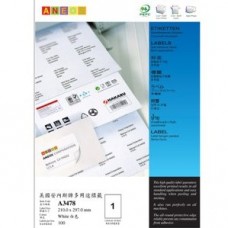ANEOS A3478 Multipurpose Label A4 210mmx297mm 100's White