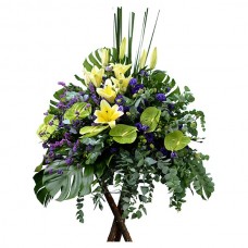 Well Wishes Flower Basket With Stand