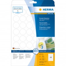 Herma 4387 圓型標籤 A4 30毫米 1200個 白色
