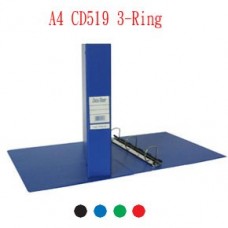 CD519 三孔D圈活頁膠文件夾 A4 38毫米 藍色