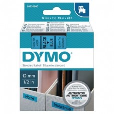 DYMO 45016 D1 標籤帶 12毫米 x 7米 黑色字藍色底光面