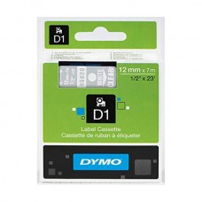 Dymo 45020 D1 標籤帶 12毫米x7米 白色字透明底