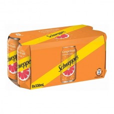 Schweppes Grapefruit Soda Soft Drink 330ml 8Cans