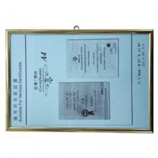 No.104 HK License Insurance Frame A4 Aluminum Frame Golden Horizontal