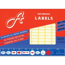 A Labels 204 Self Adhesive Labels 25mmx76mm 240's White