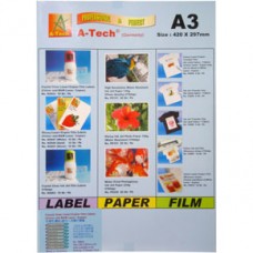 A Tech K6043 Laser & Copier Film Labels A3 10Sheets Crystal Clear