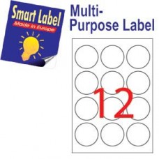 Smart Label 2590 多用途圓形標籤 A4 直徑60毫米 1200個 白色