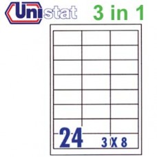 Unistat U4262 多用途標籤 A4 64.6毫米x33.8毫米 2400個 白色