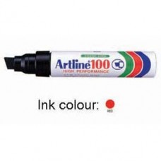 Artline 100 Permanent Marker Chisel Red