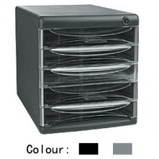 Deli 9795 Desktop Drawer Cabinet w/Lock and 5-Drawer A4 Black